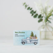Carte De Visite Christmas Truck Carrying Trees & Animals (Debout devant)