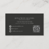 Carte De Visite Chrome brossé et monogramme de pierre ID1042 (Dos)