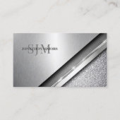 Carte De Visite Chrome brossé et monogramme de pierre ID1042 (Devant)