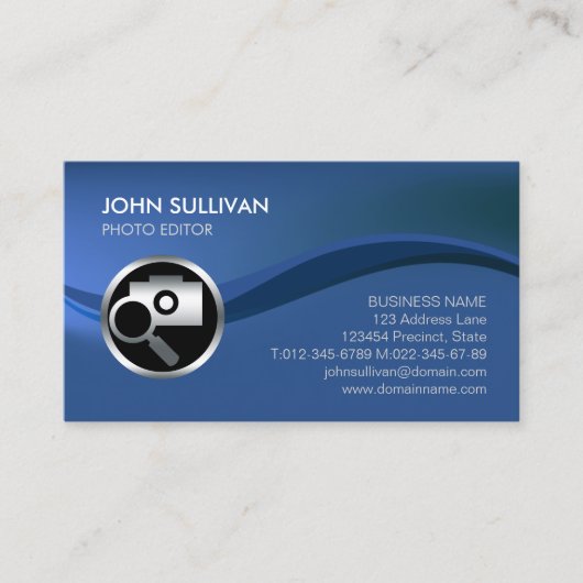 Carte De Visite Chrome Camera Icon Photographer Business Card (Devant)