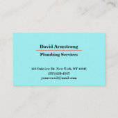 Carte De Visite Chrome Metal Design Plumbing Service de réparation (Dos)