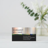 Carte De Visite Chrome métallique | Black | Motif Peacock (Debout devant)