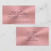 Carte De Visite Chrome rose de luxe de vrai agent immobilier (Devant / Derrière)