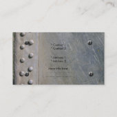 Carte De Visite Chrome Silver Grey Metal Société Image (Dos)