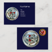 CARTE DE VISITE CHROME SKULT BLEU ET ROUGE RUBY MONOGRAM (Devant / Derrière)