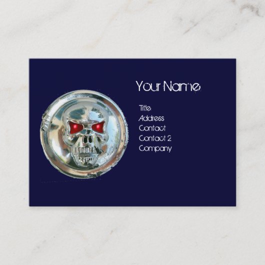 CARTE DE VISITE CHROME SKULT BLEU ET ROUGE RUBY MONOGRAM (Devant)