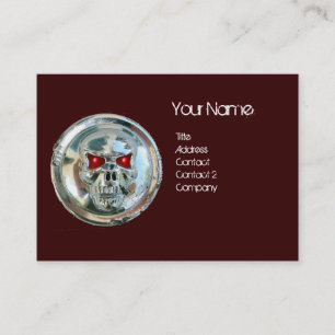 CARTE DE VISITE CHROME SKULT BROWN ET ROUGE RUBY MONOGRAM