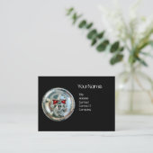 CARTE DE VISITE CHROME SKULT NOIR ET ROUGE RUBY MONOGRAM (Debout devant)