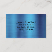 Carte De Visite Chrome Transport Blue Semi Trucking Company (Dos)