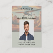 Carte De Visite Chrstian Memorial Keepsakes Pilot Airplane Sunset (Devant)