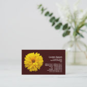 Carte De Visite Chrysanthème jaune - Brown foncé (Debout devant)