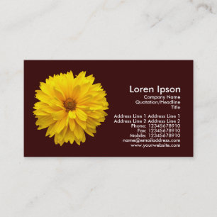 Carte De Visite Chrysanthème jaune - Brown foncé