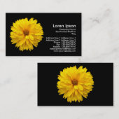 Carte De Visite Chrysanthème jaune - Noir (Devant / Derrière)