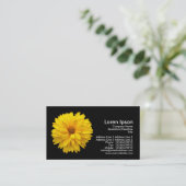 Carte De Visite Chrysanthème jaune - Noir (Debout devant)