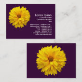Carte De Visite Chrysanthème jaune - pourpre (Devant / Derrière)