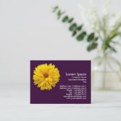 Carte De Visite Chrysanthème jaune - pourpre (Debout devant)