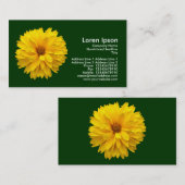 Carte De Visite Chrysanthème jaune - Vert foncé (Devant / Derrière)
