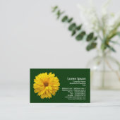 Carte De Visite Chrysanthème jaune - Vert foncé (Debout devant)