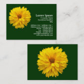 Carte De Visite Chrysanthème jaune - Vert foncé (Devant / Derrière)