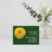 Carte De Visite Chrysanthème jaune - Vert foncé (Debout devant)