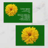 Carte De Visite Chrysanthème jaune - Vert herbe (Devant / Derrière)