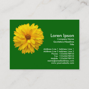 Carte De Visite Chrysanthème jaune - Vert herbe