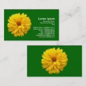 Carte De Visite Chrysanthème jaune - Vert herbe (Devant / Derrière)