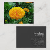 Carte De Visite Chrysanthème orange (Devant / Derrière)