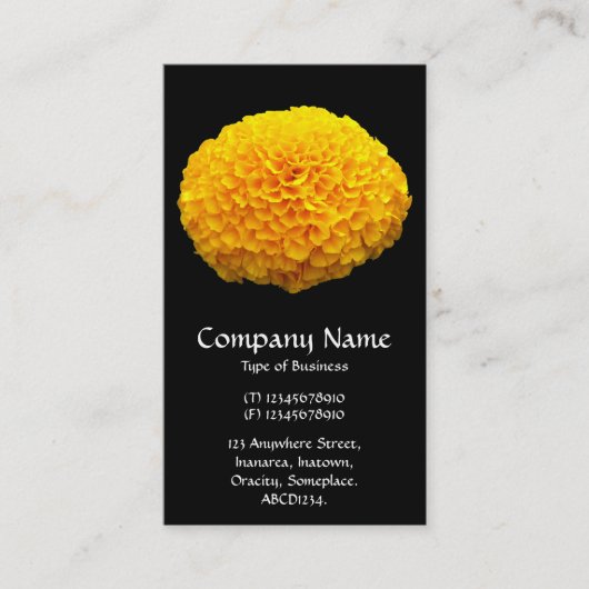 Carte De Visite Chrysanthème orange - Noir (Devant)