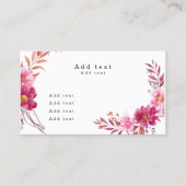 Carte De Visite Chrysanthème rose chaud (Devant)