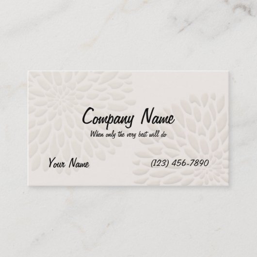 Carte De Visite Chrysanthèmes crèmes (Devant)