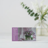 Carte De Visite chrysanthèmes pourpres (Debout devant)
