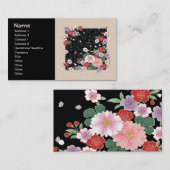Carte De Visite Chrysanthemum & Sakura Art japonais (Devant / Derrière)