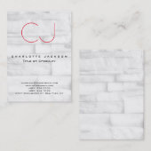 Carte De Visite Chubby Arrière - plan Monogram élégant (Devant / Derrière)