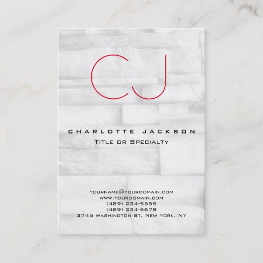 Carte De Visite Chubby Arrière - plan Monogram élégant (Devant)