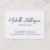 Carte De Visite Chubby Black & White Maquillage Artiste Script (Devant)