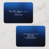 Carte De Visite Chubby Élégant Script tendance Blue Consultant (Devant / Derrière)