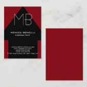 Carte De Visite Chubby flèche noire rouge arrière - plan moderne (Devant / Derrière)