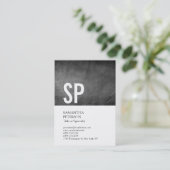 Carte De Visite Chubby Monogram Chalkboard Blanc Professionnel (Debout devant)