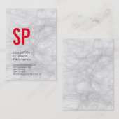 Carte De Visite Chubby Monogram Grey Red Professional (Devant / Derrière)