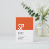 Carte De Visite Chubby Monogram Orange White Professional (Debout devant)