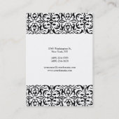 Carte De Visite Chubby noir blanc classique Ornate professionnel (Dos)