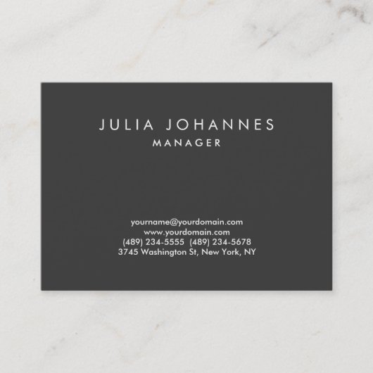 Carte De Visite Chubby Professional Grey Plain tendance (Devant)