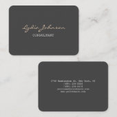 Carte De Visite Chubby Script élégant Arrière - plan gris tendance (Devant / Derrière)