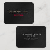 Carte De Visite Chubby Script élégant tendance Professional Grey R (Devant / Derrière)