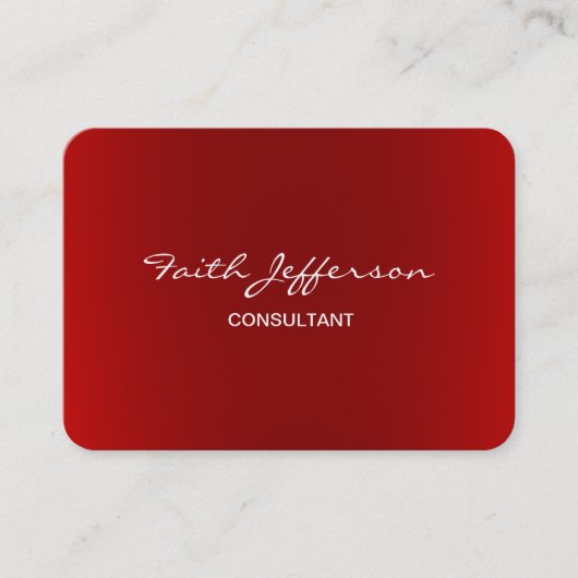 Carte De Visite Chubby stylish Script tendance consultant rouge (Devant)