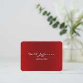 Carte De Visite Chubby stylish Script tendance consultant rouge (Debout devant)