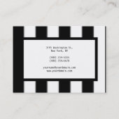 Carte De Visite Chubby Vertical Noir Blancs Plaque Moderne (Dos)