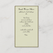 Carte De Visite Chuckwagon Alimentation Camion/Restauration (Dos)