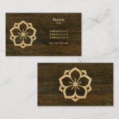 Carte De Visite Chuinyaekikyo Japonais Kamon cerise en fleurs (Devant / Derrière)